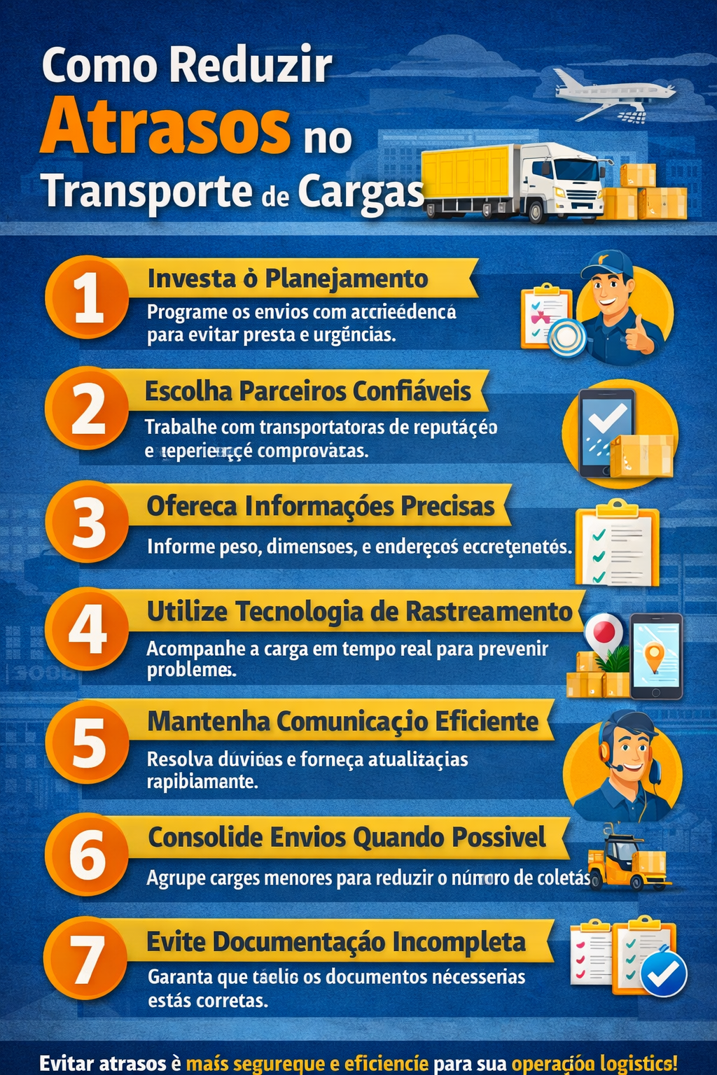 Dicas para reduzir atrasos no transporte