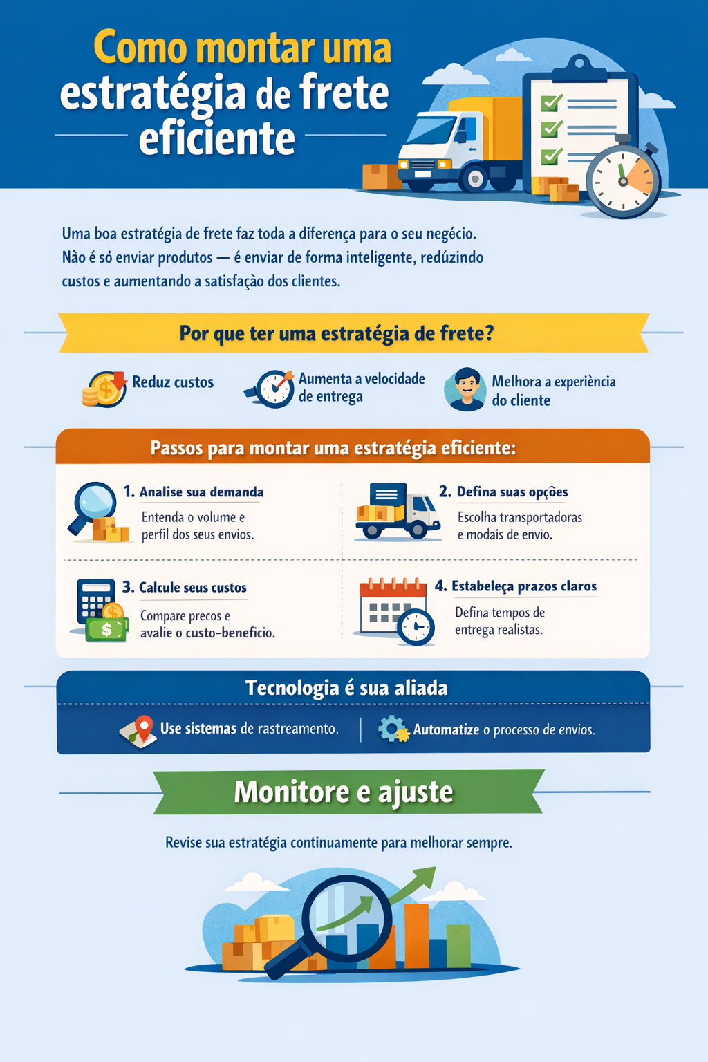 Estratégia de frete eficiente passo a passo
